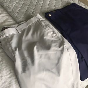 2 pairs of Peter Millar shorts, stone and navy